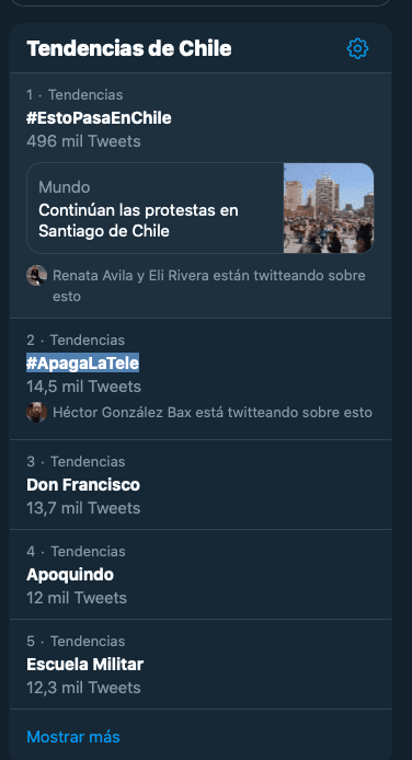 #ApagaLaTele es el segundo TT en Chile