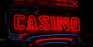 red Casino neon sign turned on