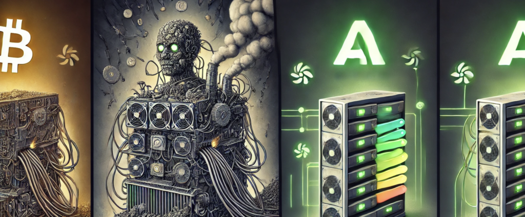 Comparación del consumo eléctrico de la criptomineria y la IA