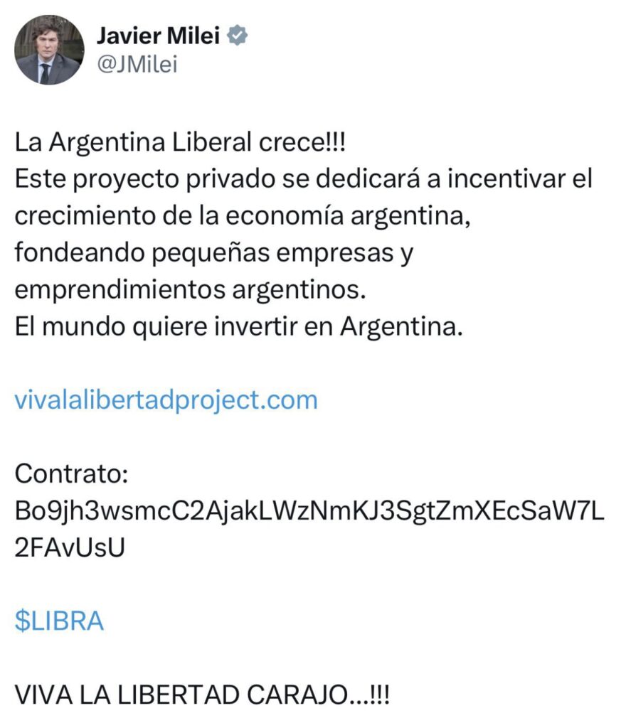 Javier Milei sobre $LIBRA