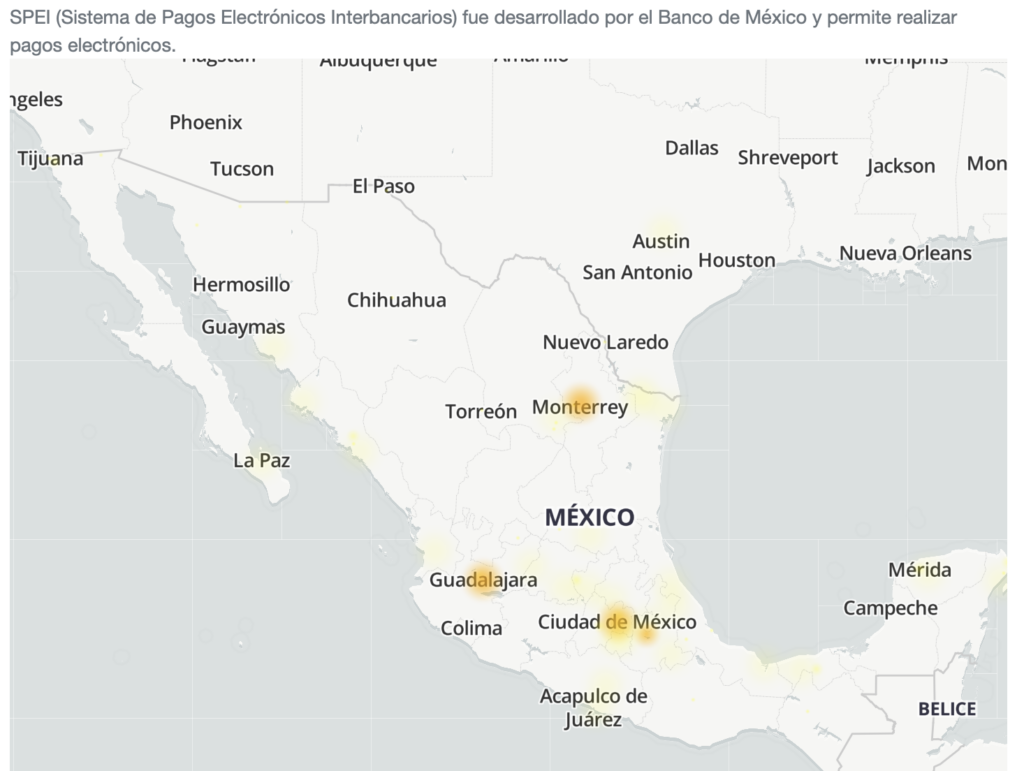 Fallas de SPEI reportadas en México