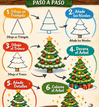 Cómo se dibuja un árbol de Navidad
