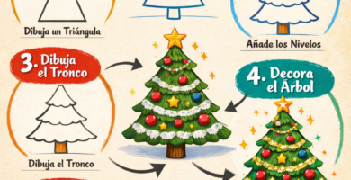 Cómo se dibuja un árbol de Navidad