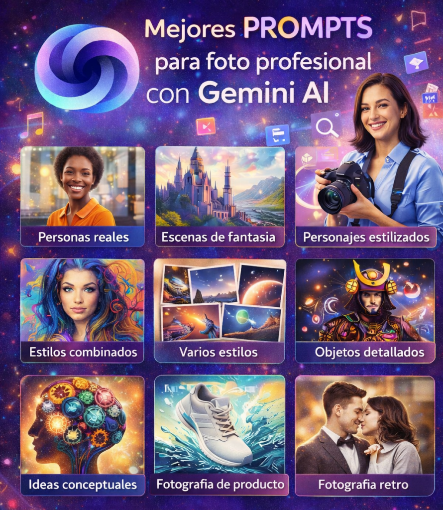 prompts para foto profesional con Gemini AI