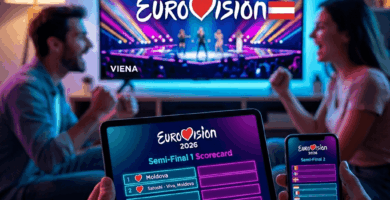 Scorecard interactiva de Eurovisión 2026 para las semifinales en Viena