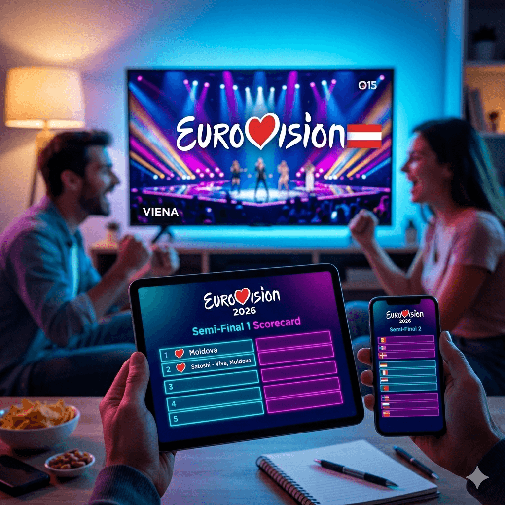Scorecard interactiva de Eurovisión 2026 para las semifinales en Viena