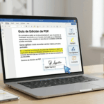 Interfaz digital de un software de edición de documentos mostrando el proceso de cómo modificar un PDF en línea