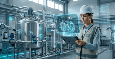 Digitalización de procesos industriales mediante gemelos digitales y software de simulación en una planta inteligente