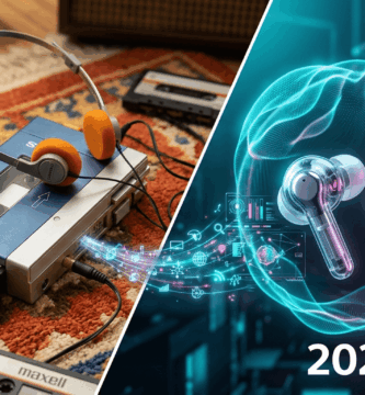 Evolución del audio portátil desde el clásico Sony Walkman de 1979 hasta los auriculares con inteligencia artificial y audio espacial