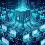 Ilustración conceptual sobre la teoría del internet muerto, mostrando bots y sistemas de inteligencia artificial generando contenido automatizado en la web en 2026.