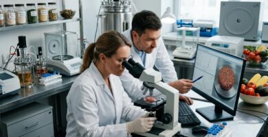 Composición vanguardista de gastronomía hispana y tecnología alimentaria foodtech