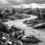 Devastación en la Riera de las Arenas por la Riada del Vallès de 1962